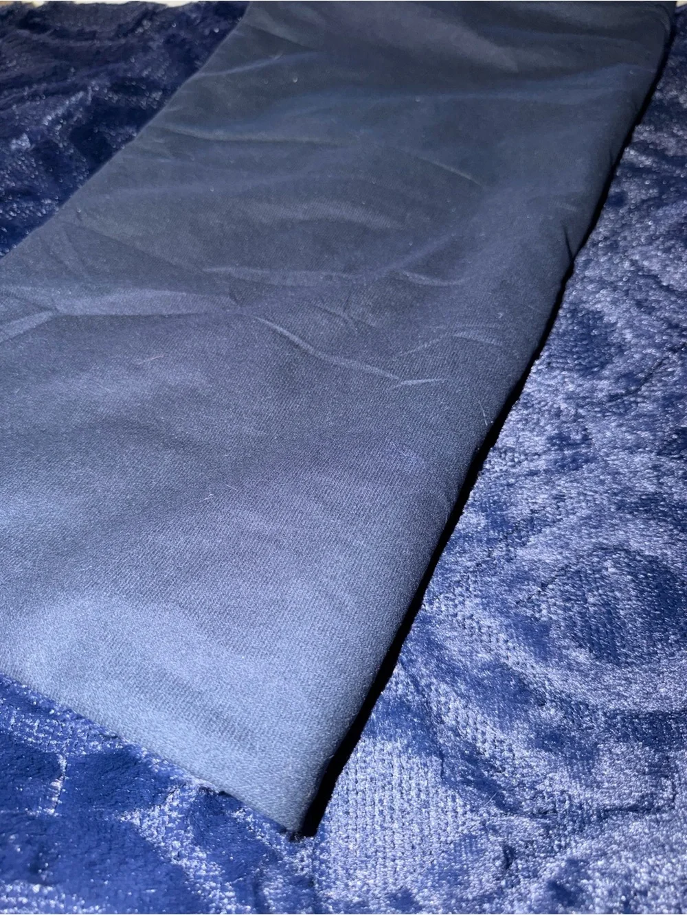 Plush Navy Blue Throw Pillow Covers - Textured Pattern